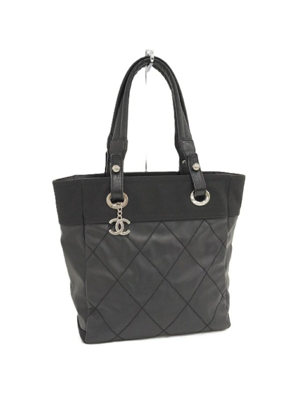 Chanel Paris Biarritz PM Tote Bag Leather Black